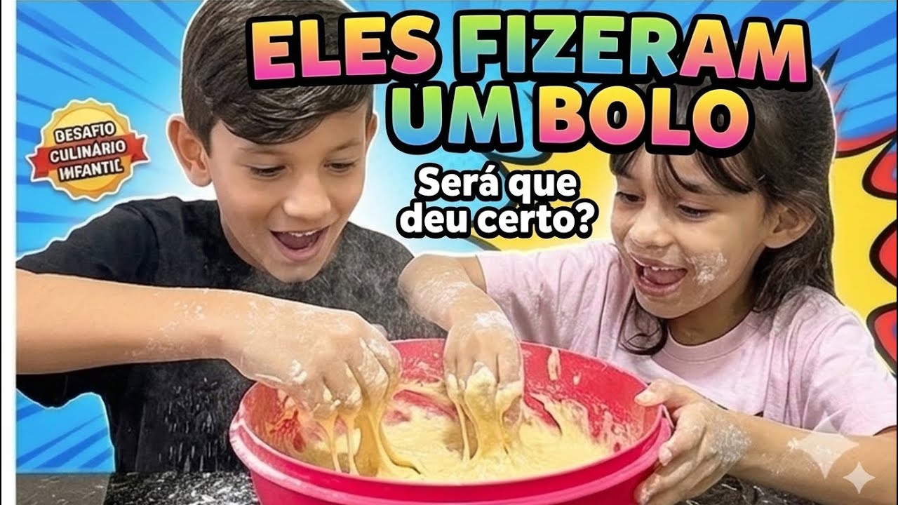 DEIXEI MEUS FILHOS FAZEREM BOLO SOZINHOS… OLHA NO QUE DEU! 😱🎂