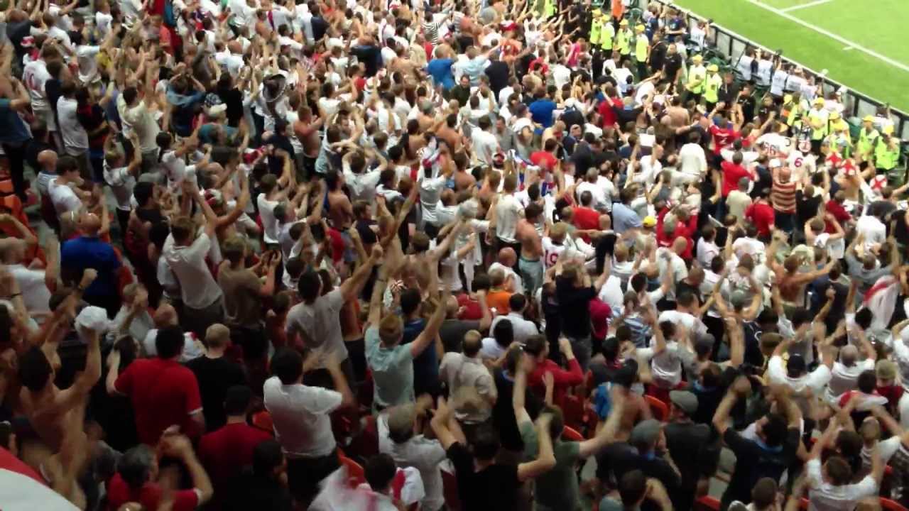 Atmosphere & 'God Save The Queen' after the match - EURO 2012, Donetsk, England vs Ukraine.
