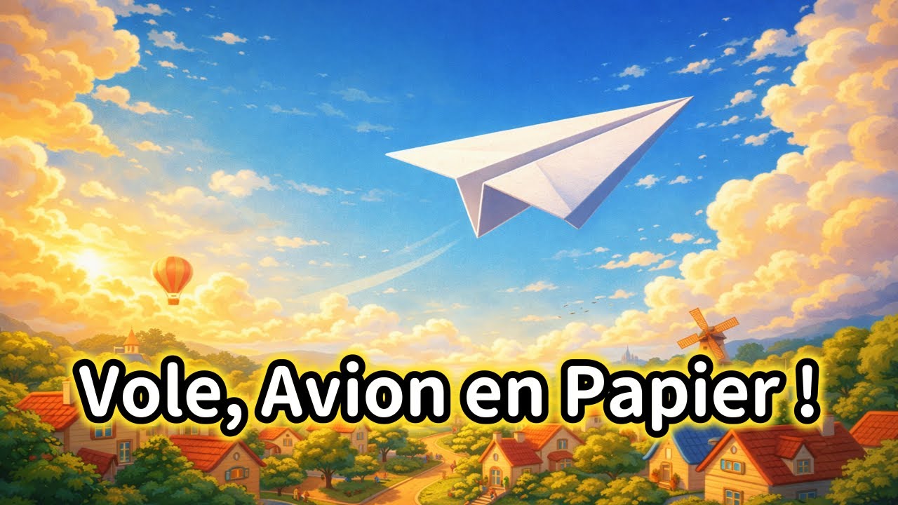 [Vole, Avion en Papier !] | ✈️ Avec le Vent, Très Loin | 🌈 Chansons | 🎶 Chantons et Apprenons 🎶
