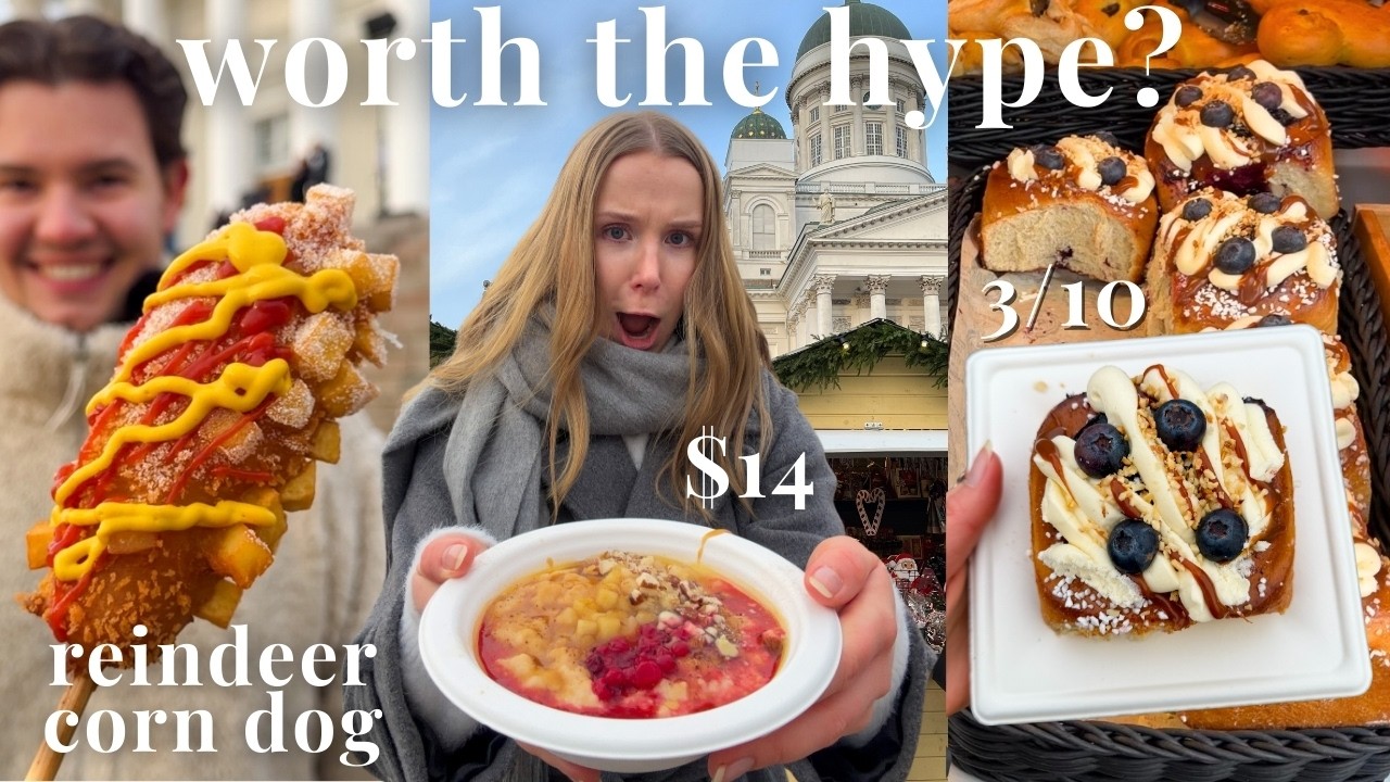 I Tried Every Viral Food at Helsinki Christmas Market (Rating 1-10)🇫🇮