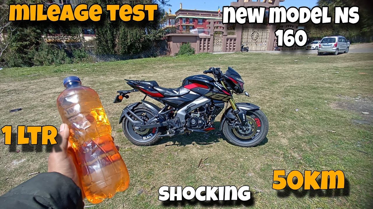 1 LTR || shocking😱|| 50 km || new model NS 160|| mileage test🥵||