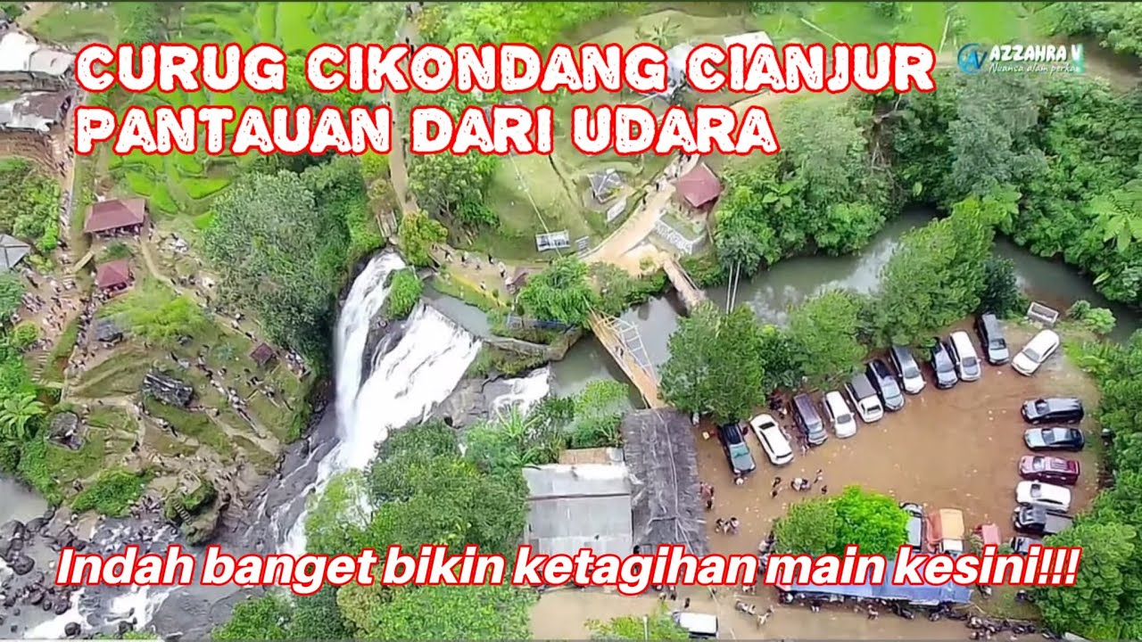 Keindahan curug Cikondang dilihat dari langit memang indah banget #drone