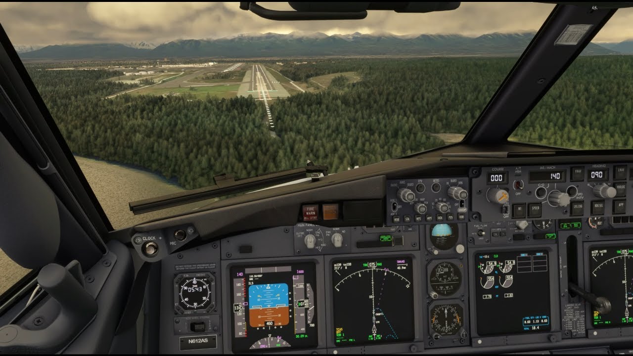 MSFS | BEAUTIFUL Scenic Landing in Anchorage | Cockpit View | PMDG 737-700