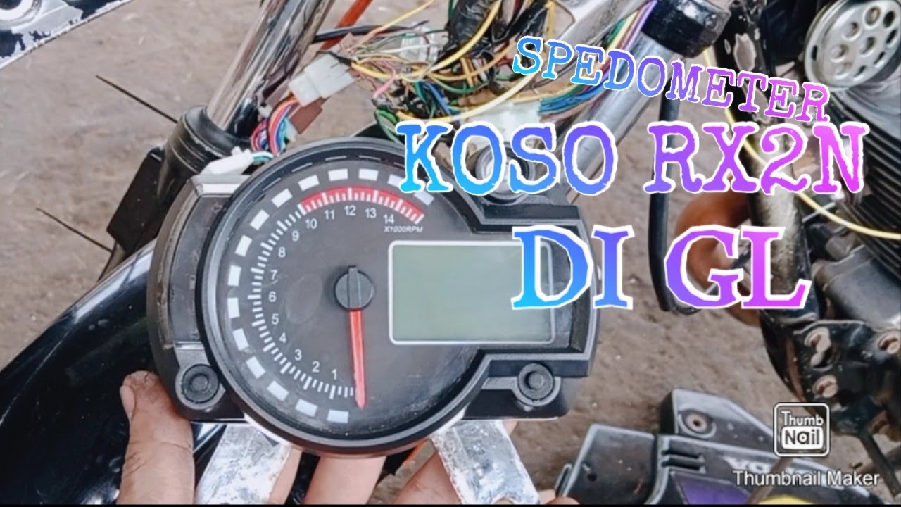 Jalur kabel dan pemasangan spedometer KOSO RX2N di motor GL