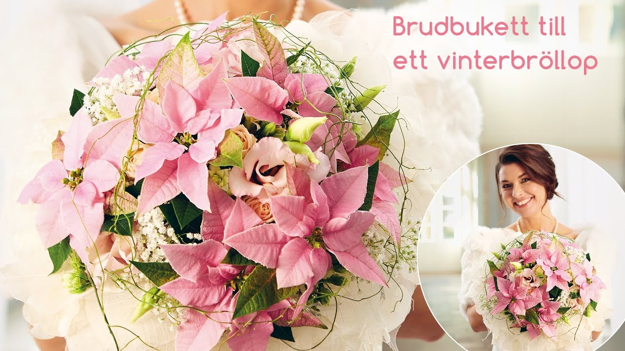 Dekorationsid&eacute; f&ouml;r florister: En brudbukett med julstj&auml;rnor