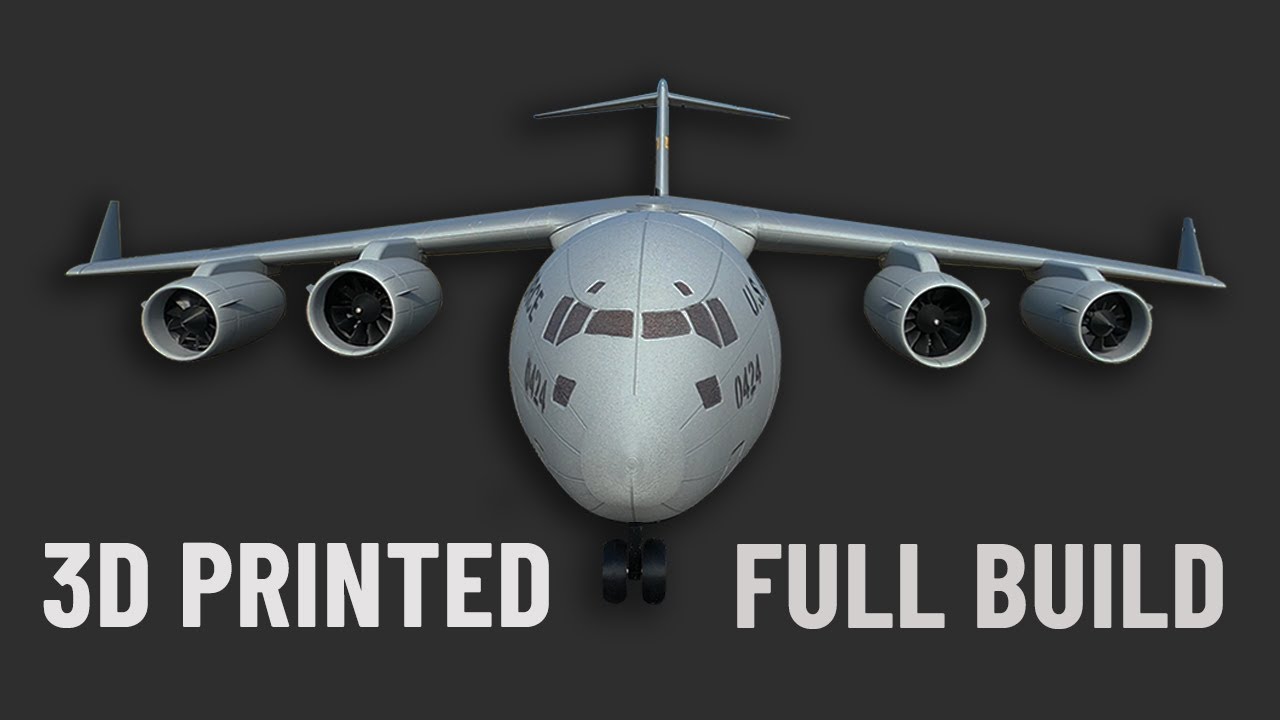 The Amazing 3D Printed RC PLANE C-17 . Full Assembly and Test Flight