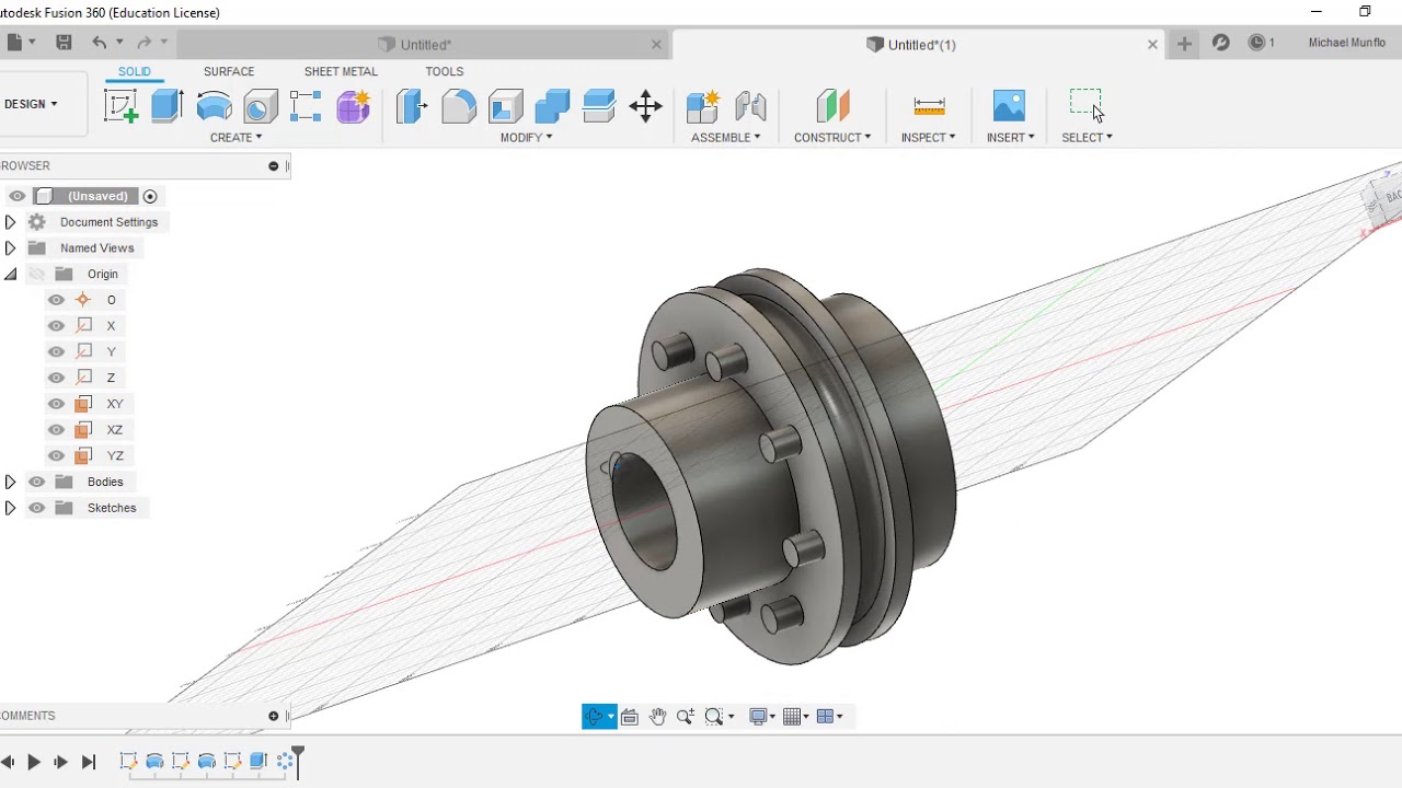 Extrusion, revolucion, barrido y recubrimiento Fusion 360