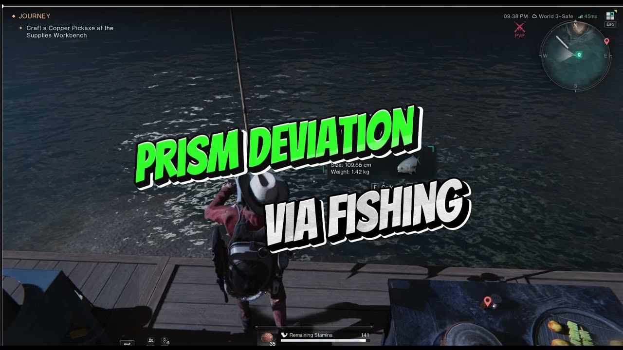 Once Human Prism Deviation via Fishing