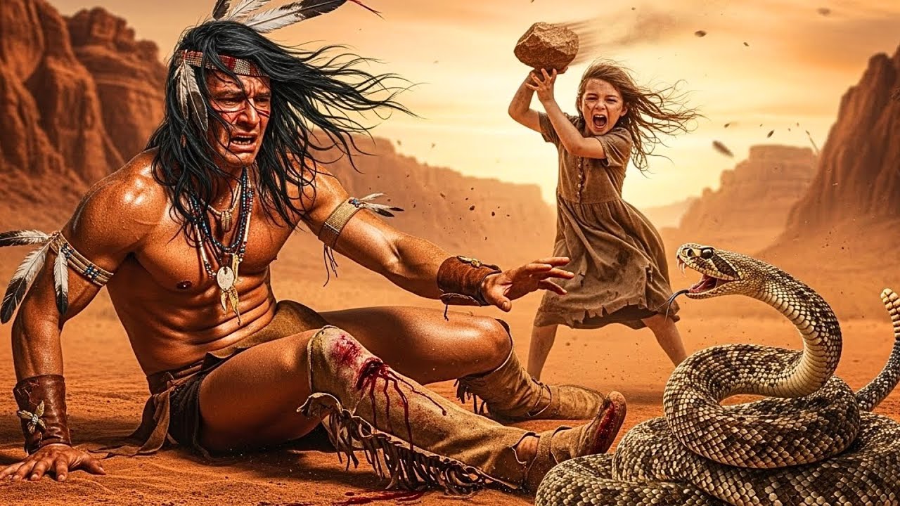¡LA SERPIENTE IBA A MORDER AL APACHE HERIDO... Entonces una Niña Pequeña Gritó y Lanzó Arena!