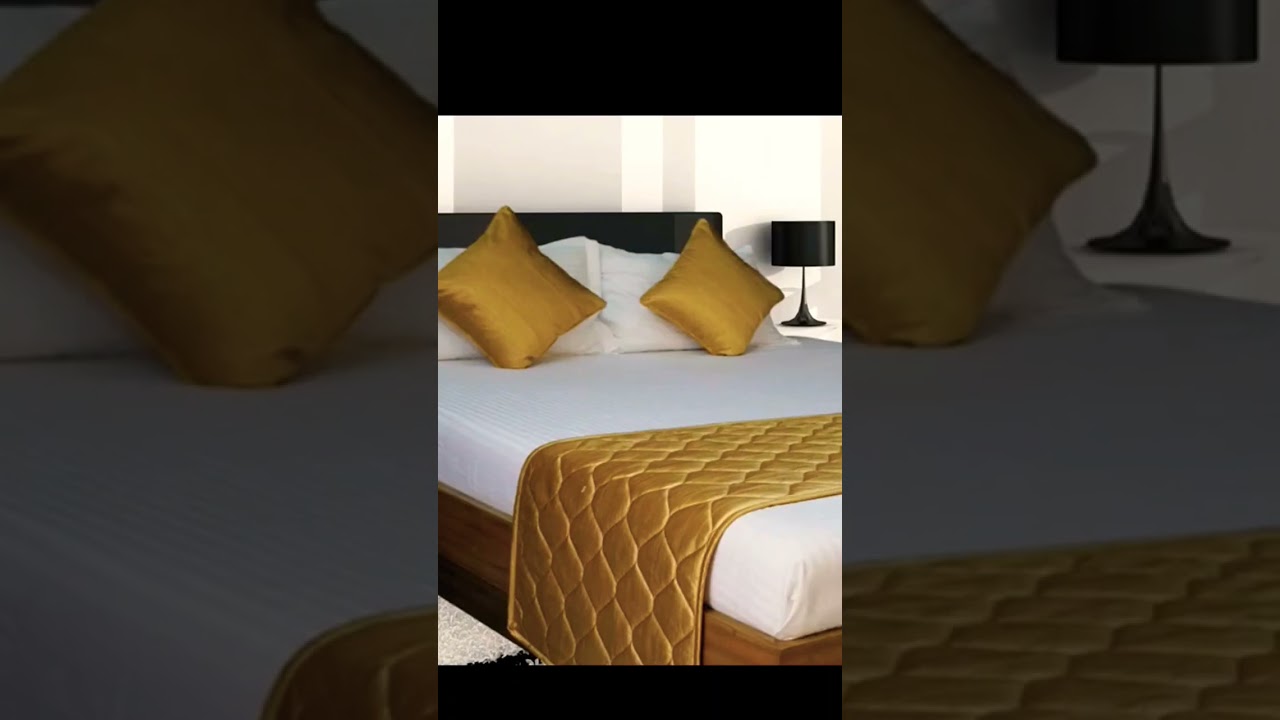 Bed runner || runner with cushion cover combo||decor ur home 🏘️ with our products #bedrunner #shorts