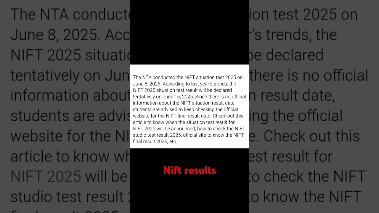 final nift results 2025