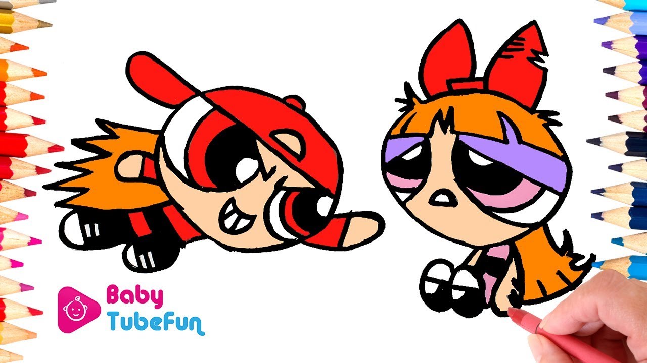 Powerpuff Girls Coloring Book Pages Rowdyruff Boys Brick Boomer Butch Blossom Bubbles surprise eggs