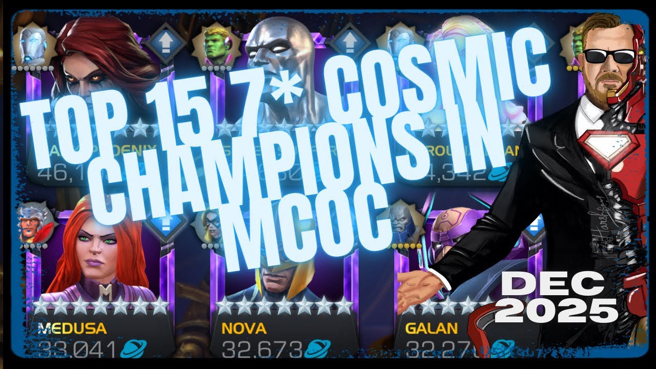 Рейтинг 15 лучших космических чемпионов! Серия рейтингов MCOC за декабрь 2025 года, видео 10.