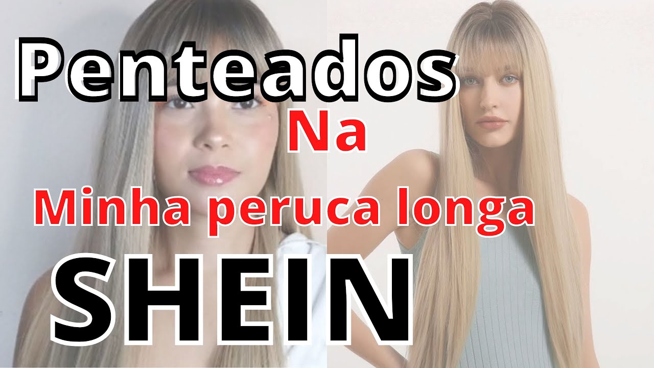Penteados na minha peruca loira longa Shein