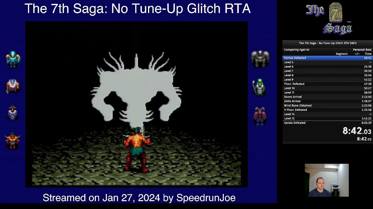 The 7th Saga No Tune-Up Glitch Speedrun with Wilme in 6:37:48, new PB