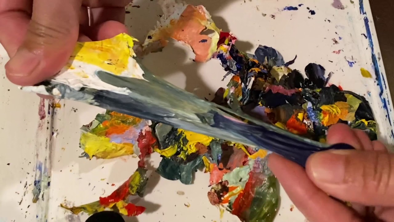 #ASMR Satisfying peeling off dried paint on my palette |#acrylic