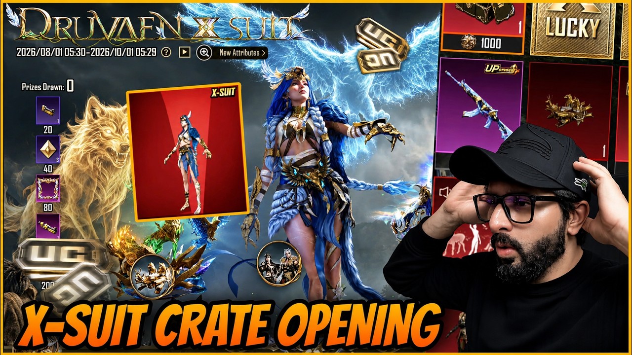🔥50000 UC Druvaen X-Suit Crate Opening in BGMI l New X-Suit Crate Opening l UC UP event in BGMI