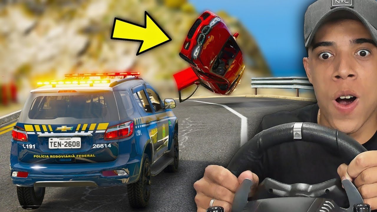 PRF NA PERSEGUI&Ccedil;&Atilde;O DA BMW M5 ROUBADA! ( JOGANDO NO VOLANTE ) - GTA 5 : MOD POLICIA