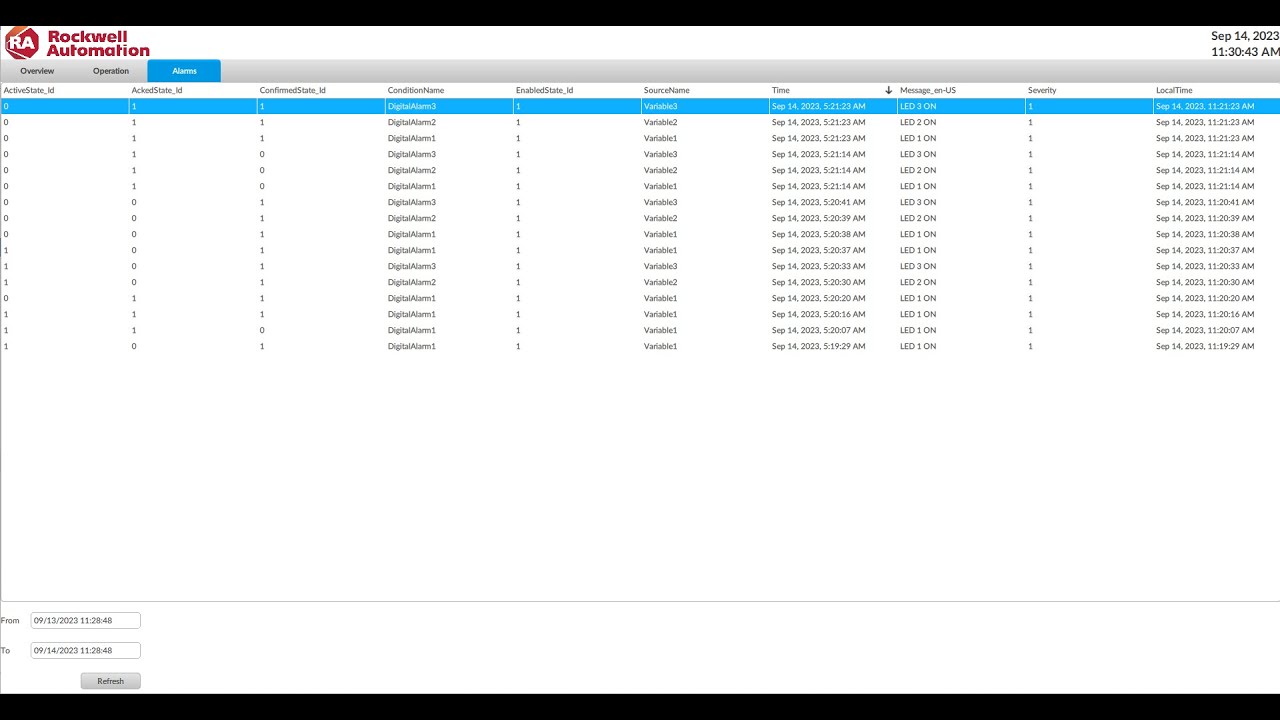 FactoryTalk Optix Studio || Part 06 || Configure Embedded Database, Alarm History with Filter
