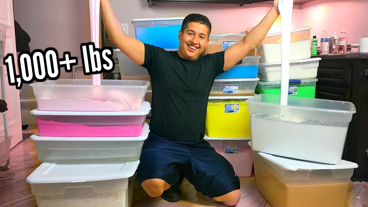 Making giant batches of slime for SlimeBash! Over 1,000 POUNDS of Slime!