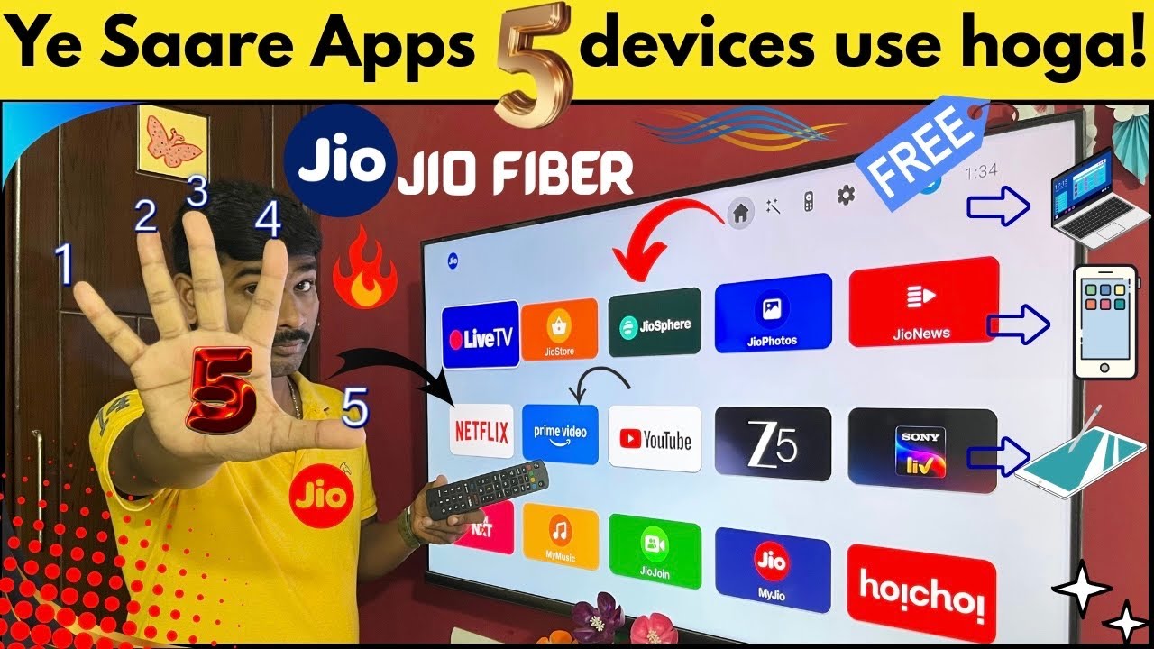 Watch Netflix, Amazon Prime & Hotstar on 5 Devices with One Jio Plan long with your Smart TV Now !🔥