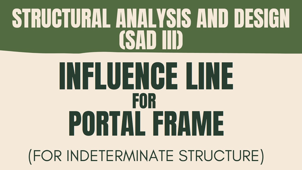 9. Influence Line for Indeterminate Portal Frame || Structural Analysis & Design III #Dhruborajroy
