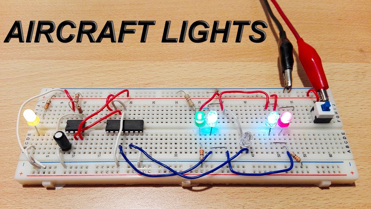 Aircraft Lights for model aircraft with NE555 and CD4017