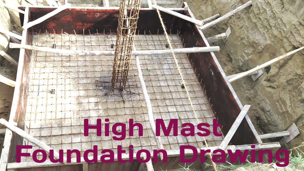 High Mast Foundation Drawing II High mast foundation design and drawing