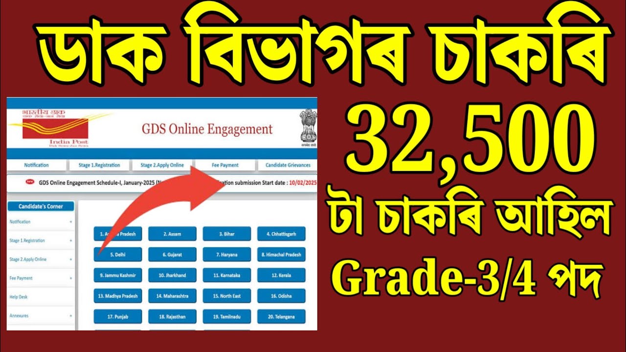ডাক বিভাগৰ চাকৰি - Jobs in Assam | Assam jobs 2025 | Assam jobs Vacancy 2025 |