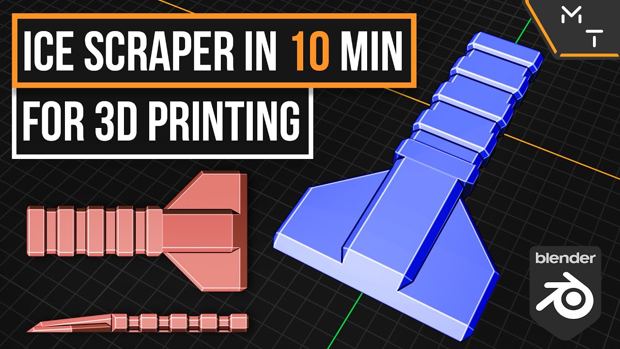 Model An Ice Scraper For 3D Printing In 10 Minutes  Ep. 3 - Blender 3.0 / 2.93