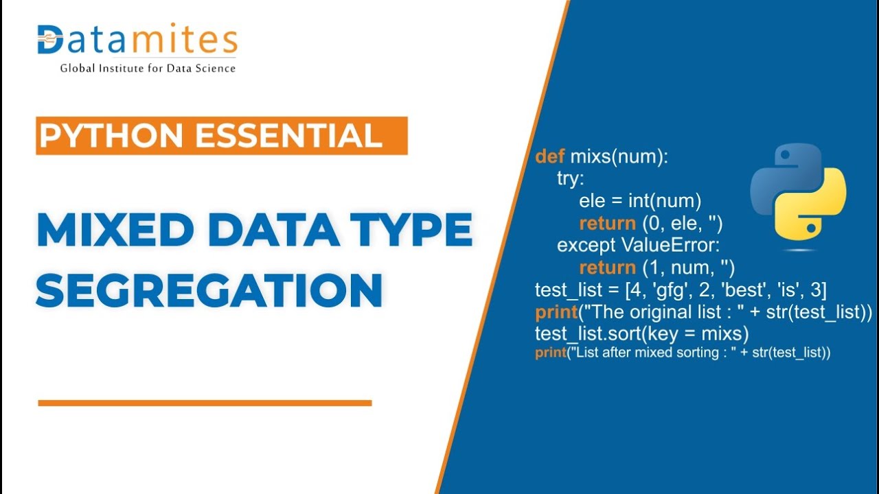 Data type Segregation in Python | Python Tutorial