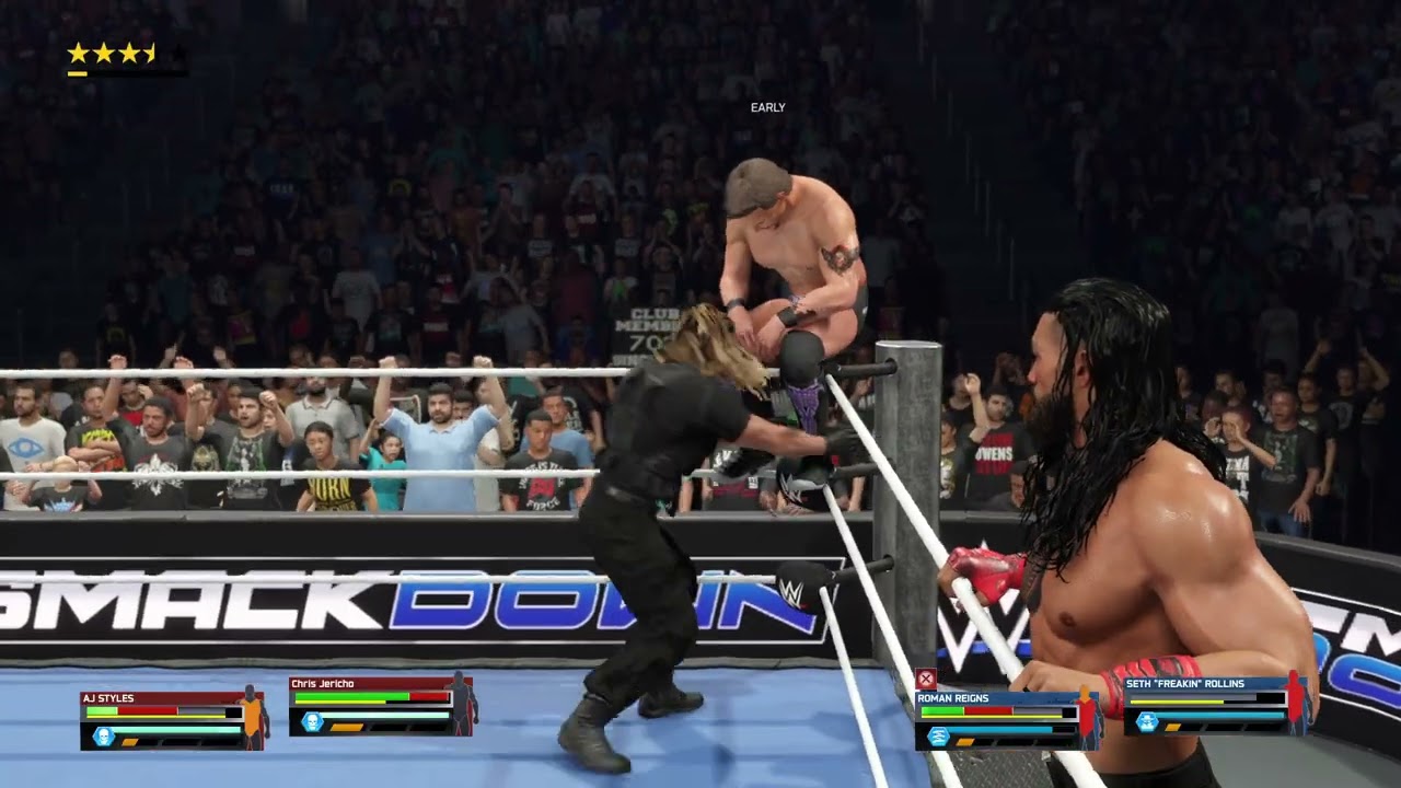 AJ Styles & Chris Jericho vs Roman Reigns & Seth Rollins  TAG TEAM MATCH [WWE 2K25]