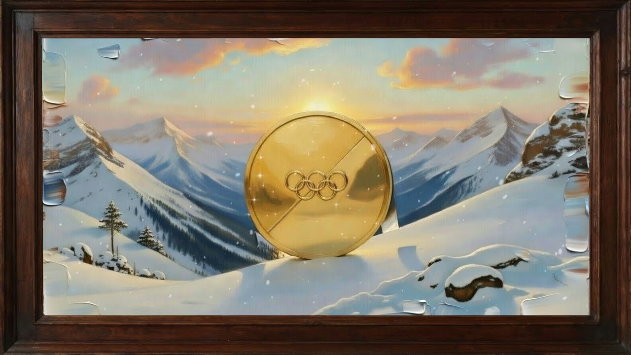 Winter Olympics Framed TV Art | Gold Medal Ambience with Classical Music🏅❄️🏔️