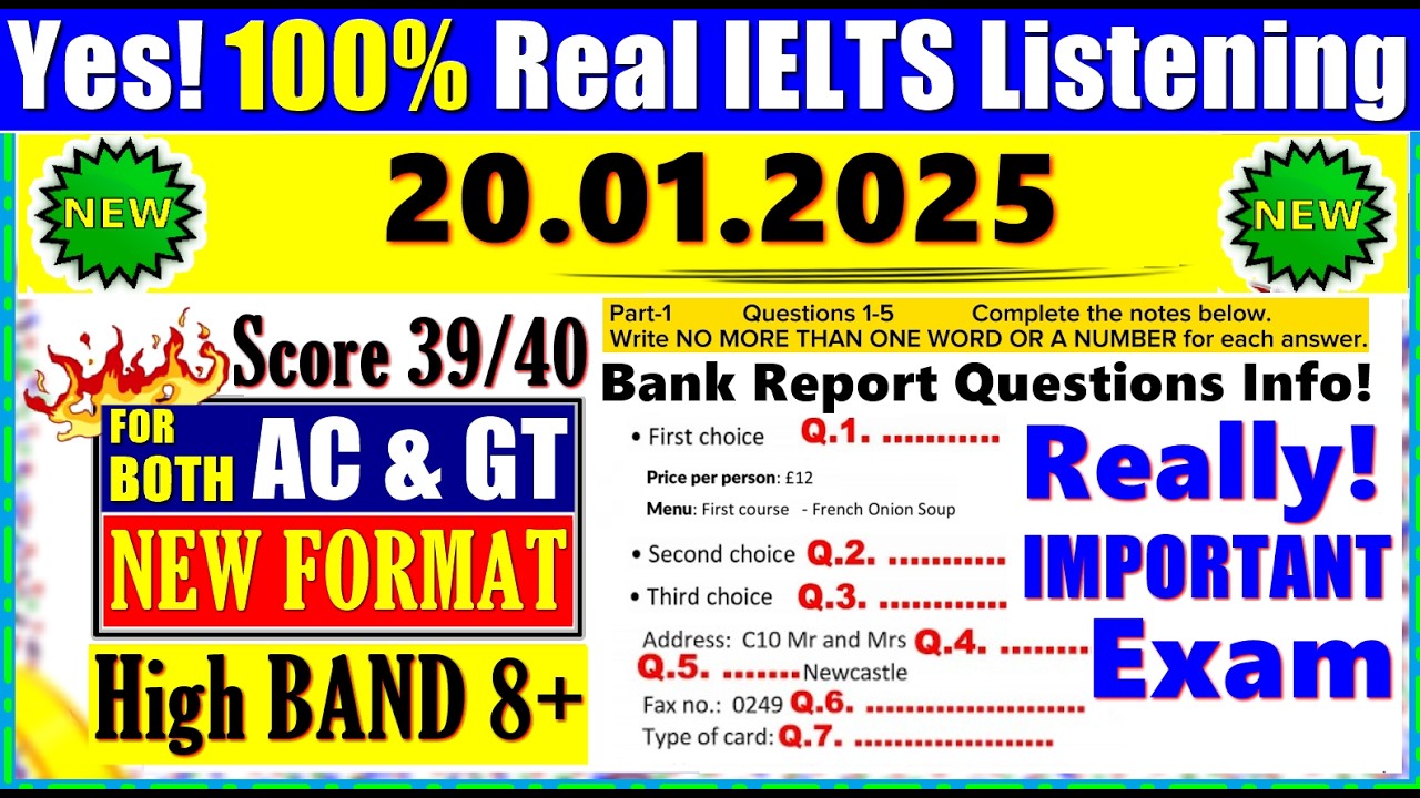 IELTS LISTENING PRACTICE TEST 2024 WITH ANSWERS | 20.01.2025