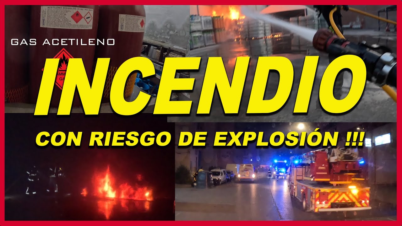 Incendio en nave industrial.
