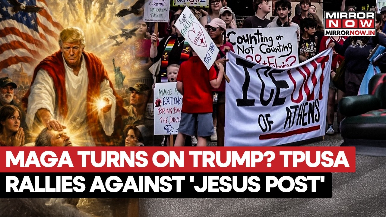 MAGA TURNS ON TRUMP! TPUSA Members Protest Against US President's Jesus Post & Pope Remarks
