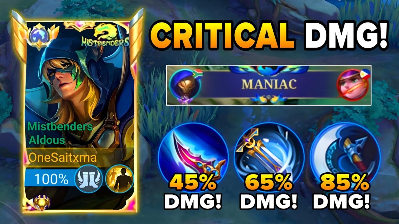 WTF DAMAGE!!! ALDOUS CRITICAL DAMAGE 1HIT BUILD IS BROKEN!!🔥 (I didn't expect that crazy dmg💀)