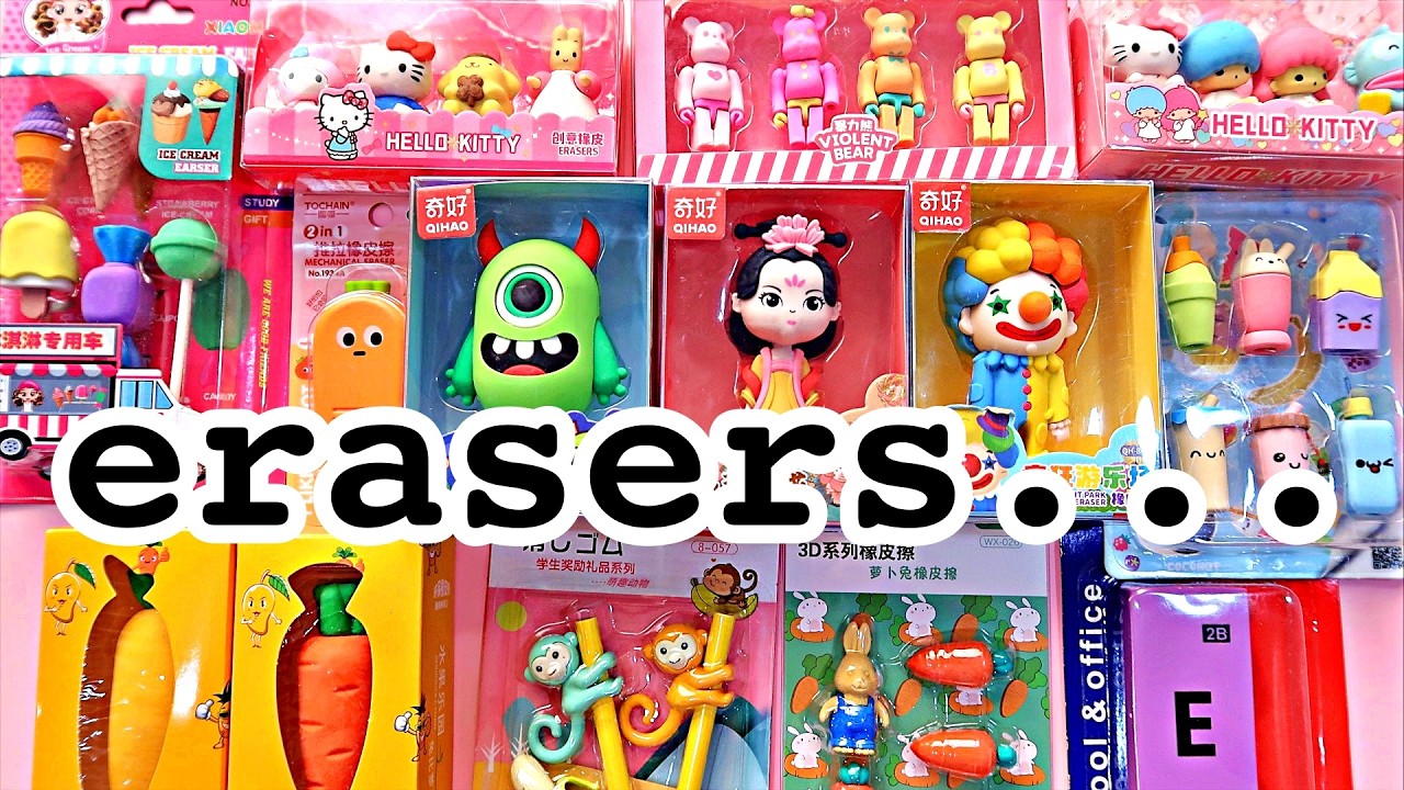 ERASER collection 55 cute erasers #stationery