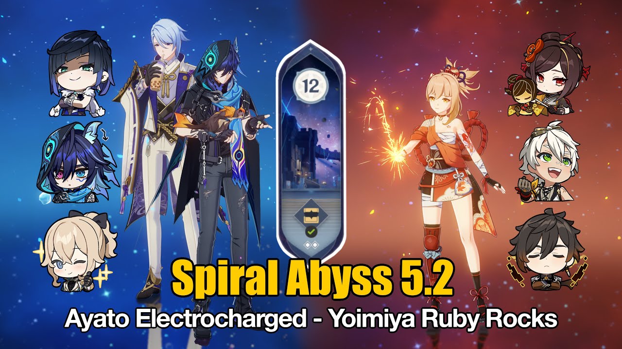 C0 Ayato - Ororon Electrocharged & C1 Yoimiya - Chiori Ruby Rocks | Spiral Abyss 5.2 Genshin Impact