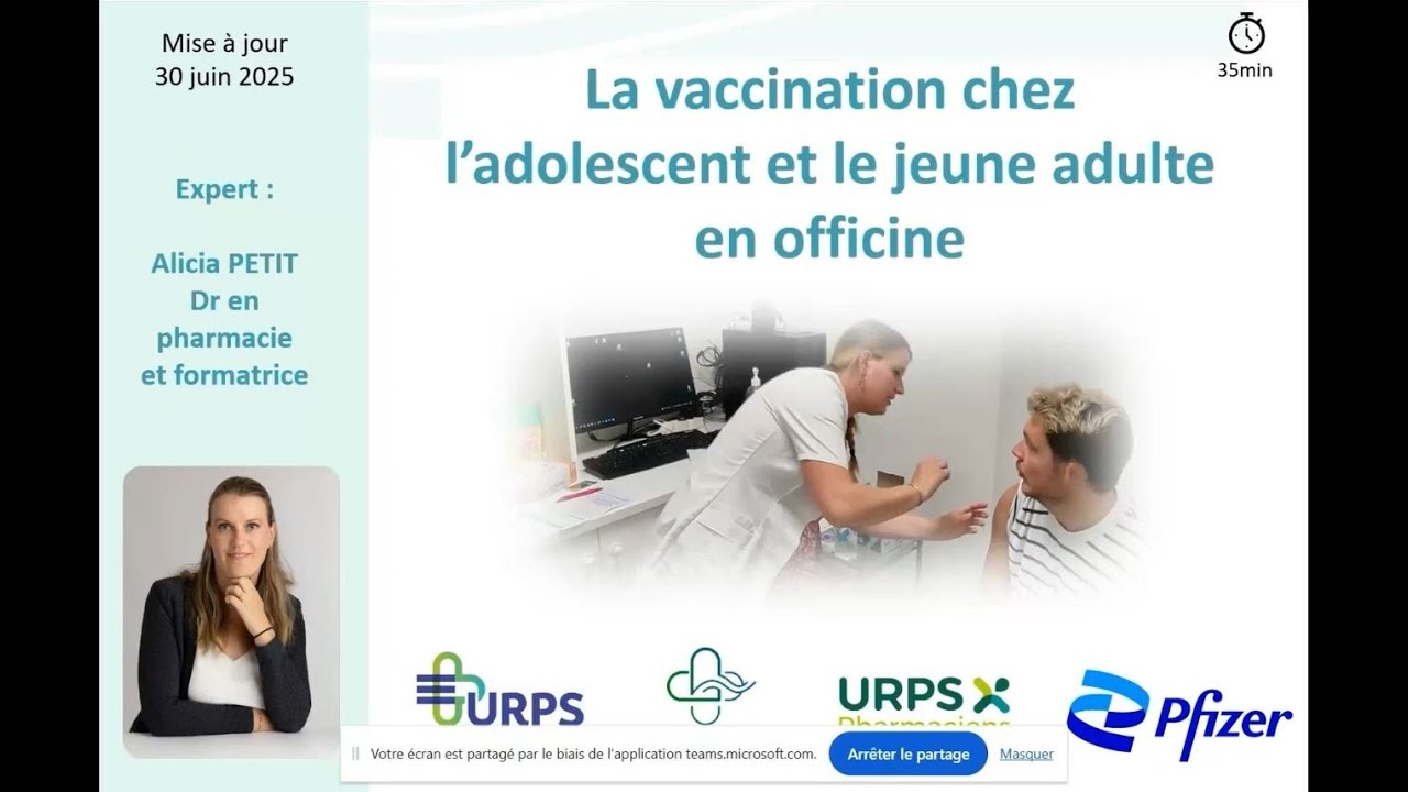 Webinaire Vaccination chez l'adolescent et le jeune adulte - 10 juillet 2025