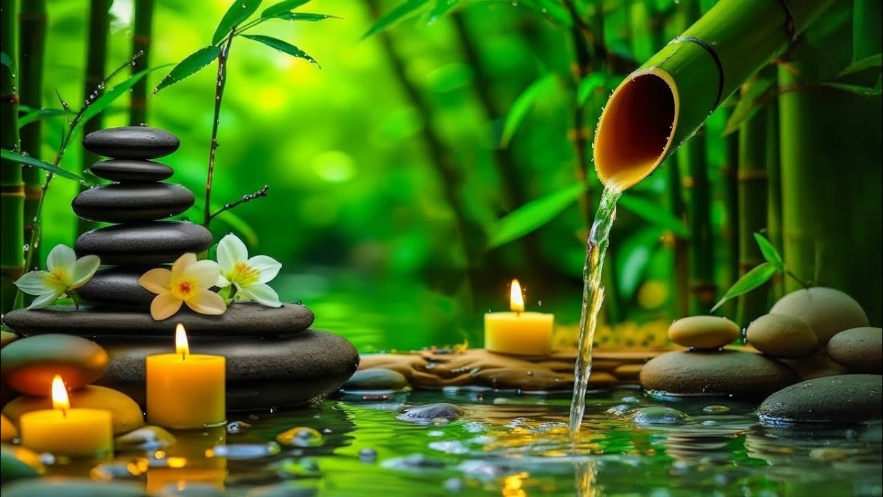 Soothing Spa Piano Music 🌿 Relaxing Sleep Music & Nature Sounds, Bamboo Water Fountain, Calm Music