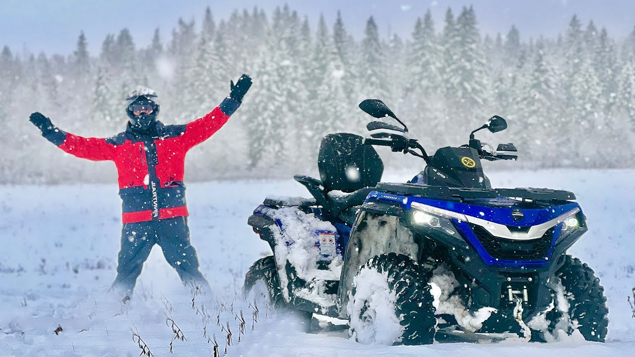 Can ATV go in snow? Testing the newest ATV Sharmax QJ Motors Force 800!