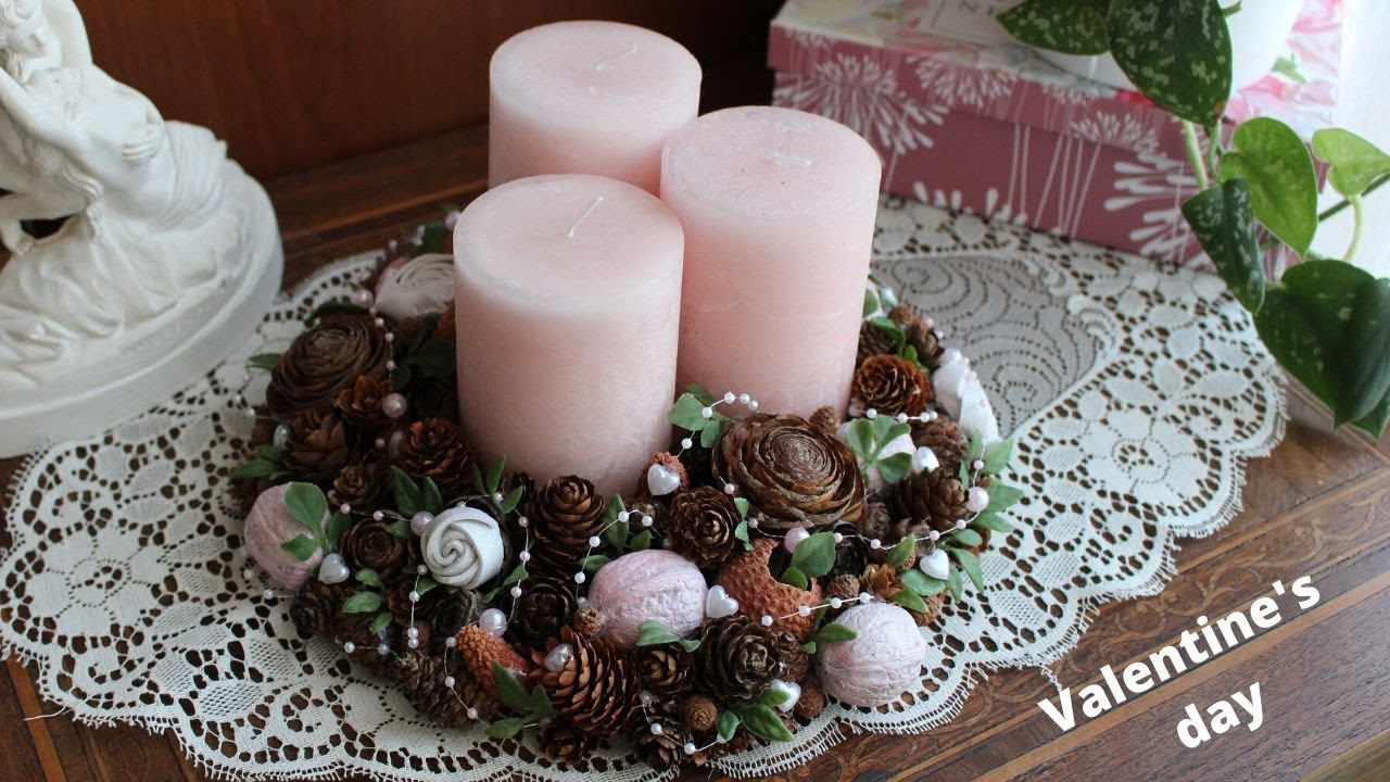 ♥️Tutorial Centrotavolo con candele per San Valentino// DIY 14 febbraio// San Valentino Fai da te ♥️