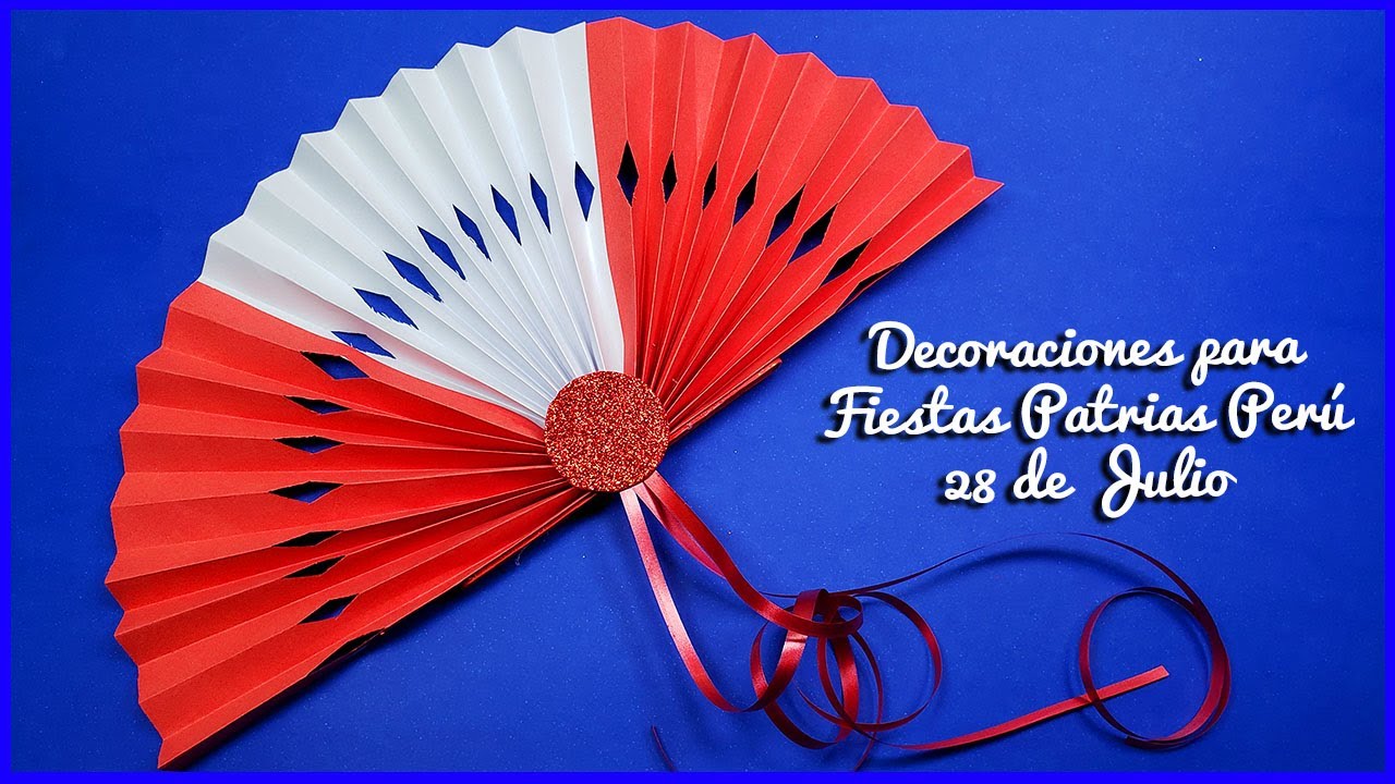 😍 Abanico tricolor, decoraciones Fiestas Patrias de Perú | Manualidades para el 28 de Julio 😍
