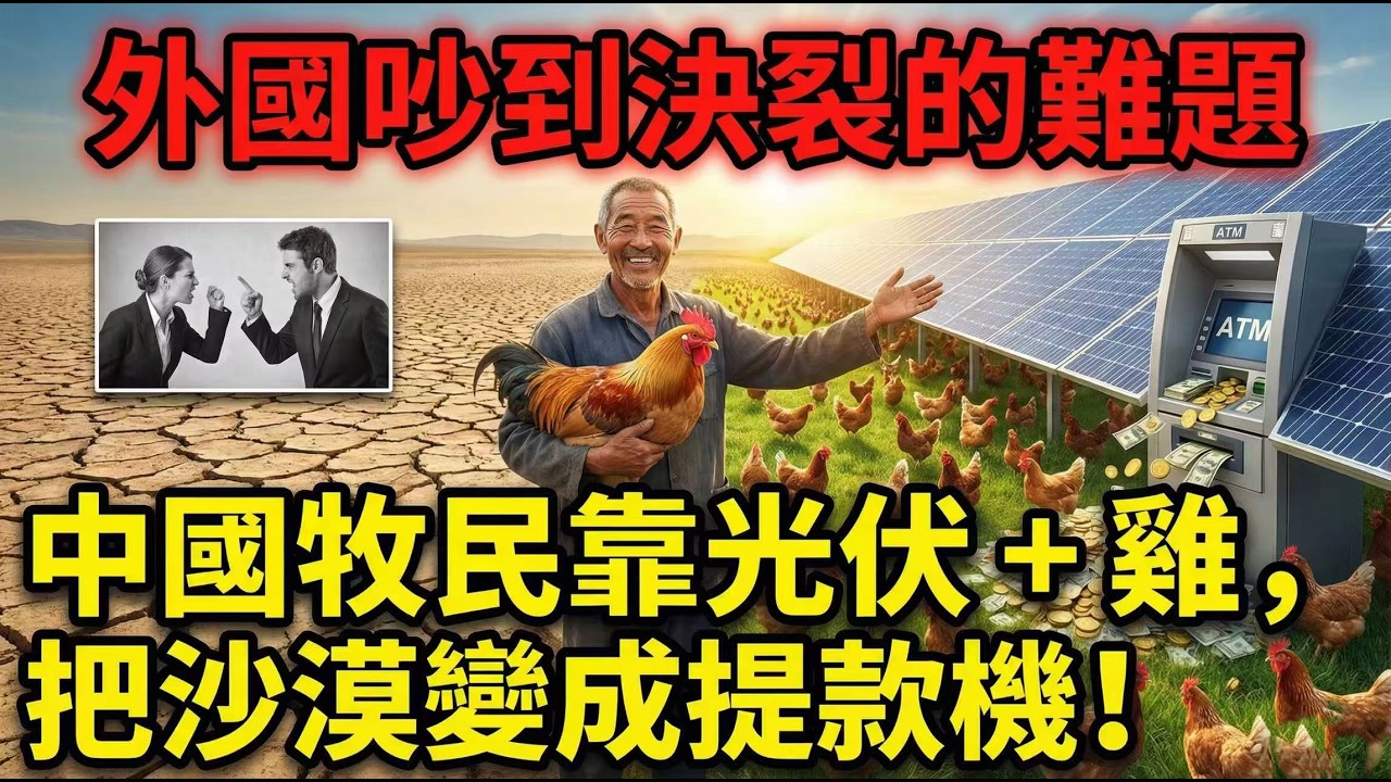 中國把死亡沙漠改為提款機！太陽能光電＋雞＋農藥的逆天模式，外國人直呼學不來