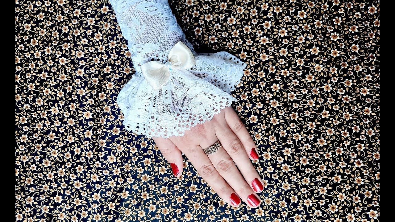 Fake Sleeve Wrist Cover | How to Make Fake Sleeve Wrist Cover  White Lace Gloves |