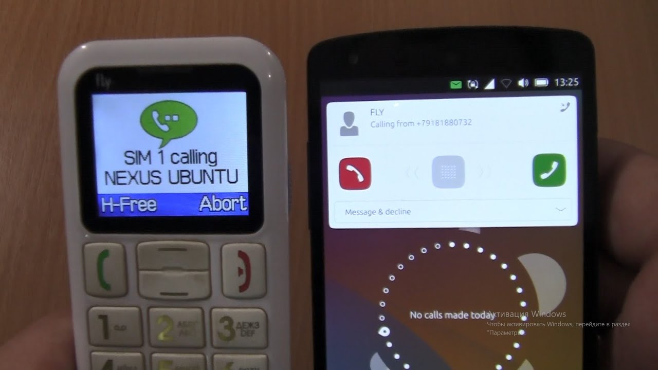Incoming call & Outgoing call at the Same Time  Fly Ezzy 5 White+Nexus 5 With Ubuntu