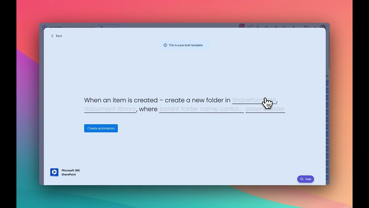 Microsoft 365 SharePoint integration for monday.com &bull; Simple folder generation automations