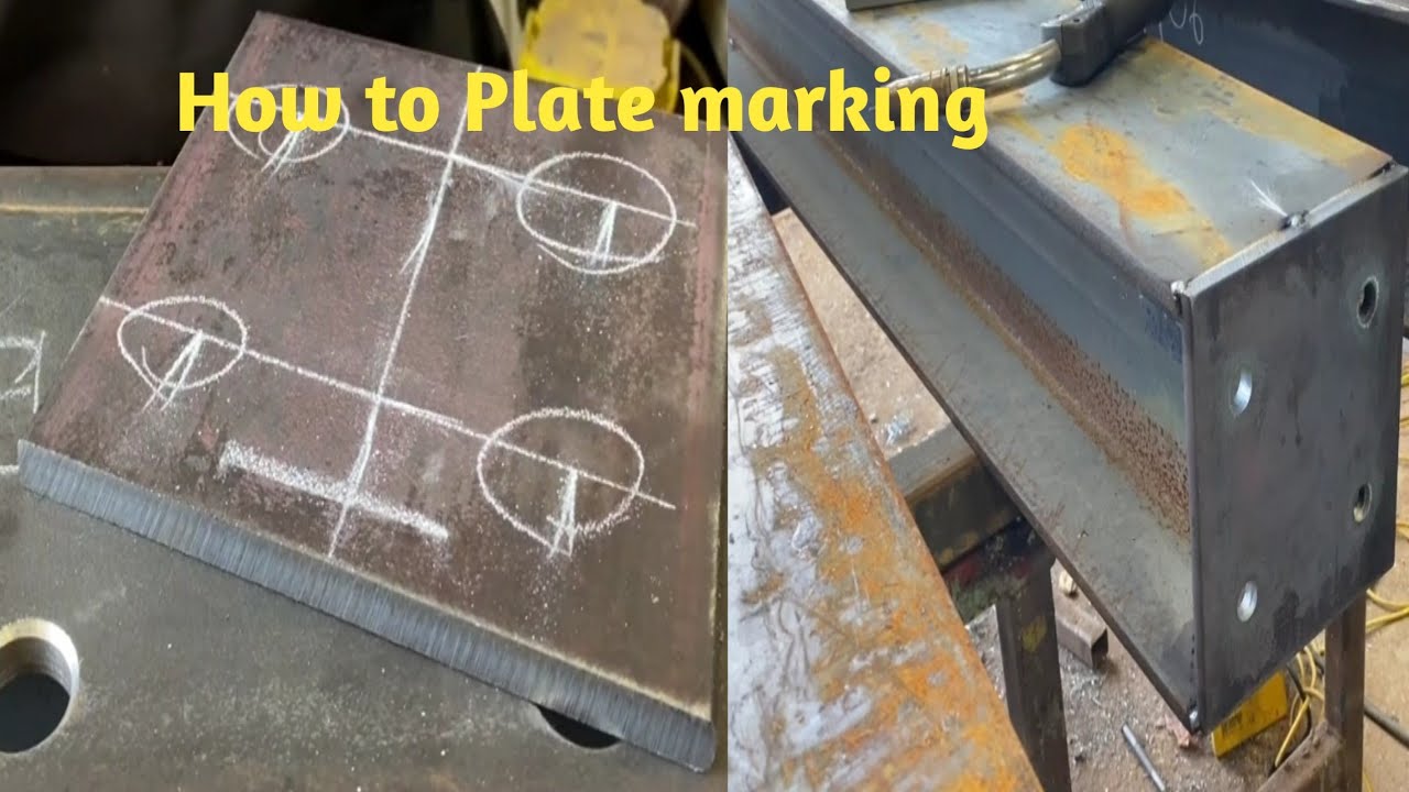 how to marking and fitting plate in beam steel Fabrication full videos