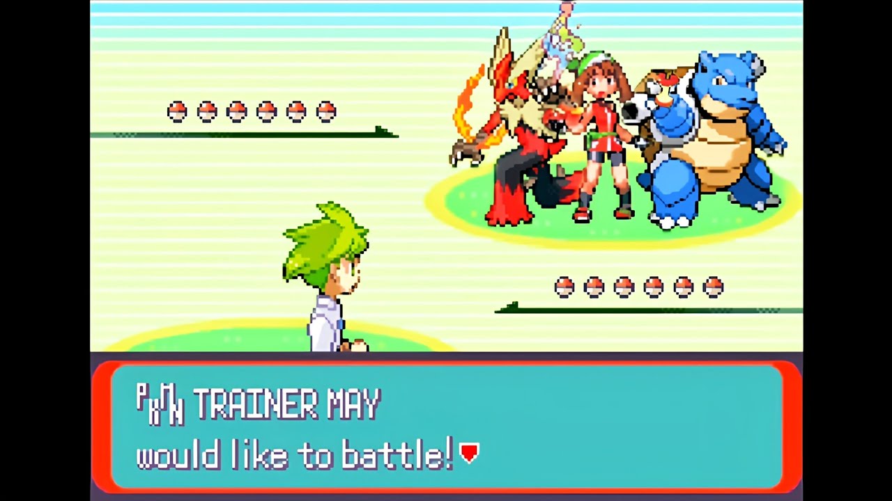 Pokemon Emerald: Wally's Quest - Rival May @ Lilycove, Dept. Store Unlock (Singles, Hard Mode)